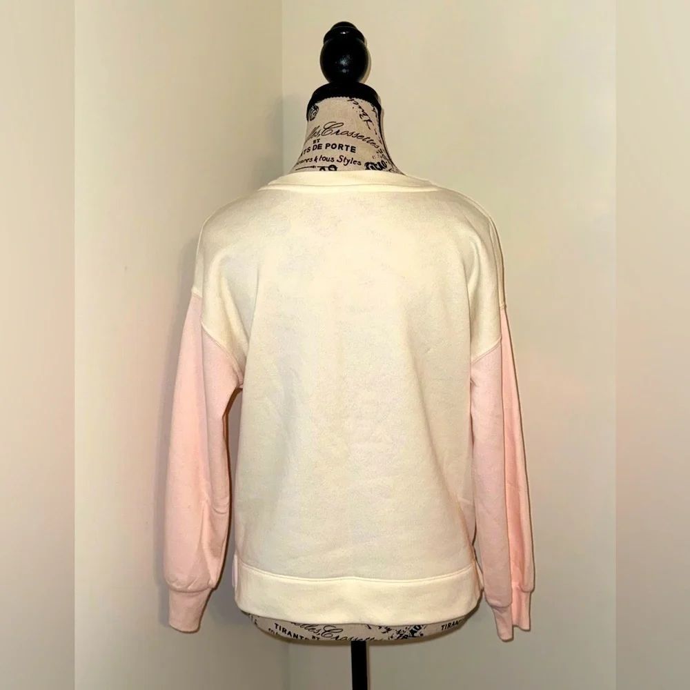 Old Navy Girl's Blue and Ivory Color Block Swirl Crew Neck Sweatshirt, XL
